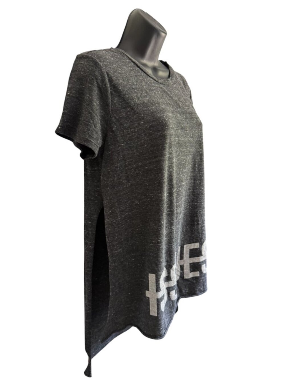 5/$15 -Forever 21 Charcoal Gray Oversized Tee Shirt Women's Small Side Slit